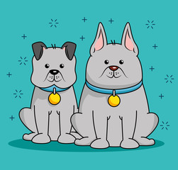 group mascots pet shop vector illustration design