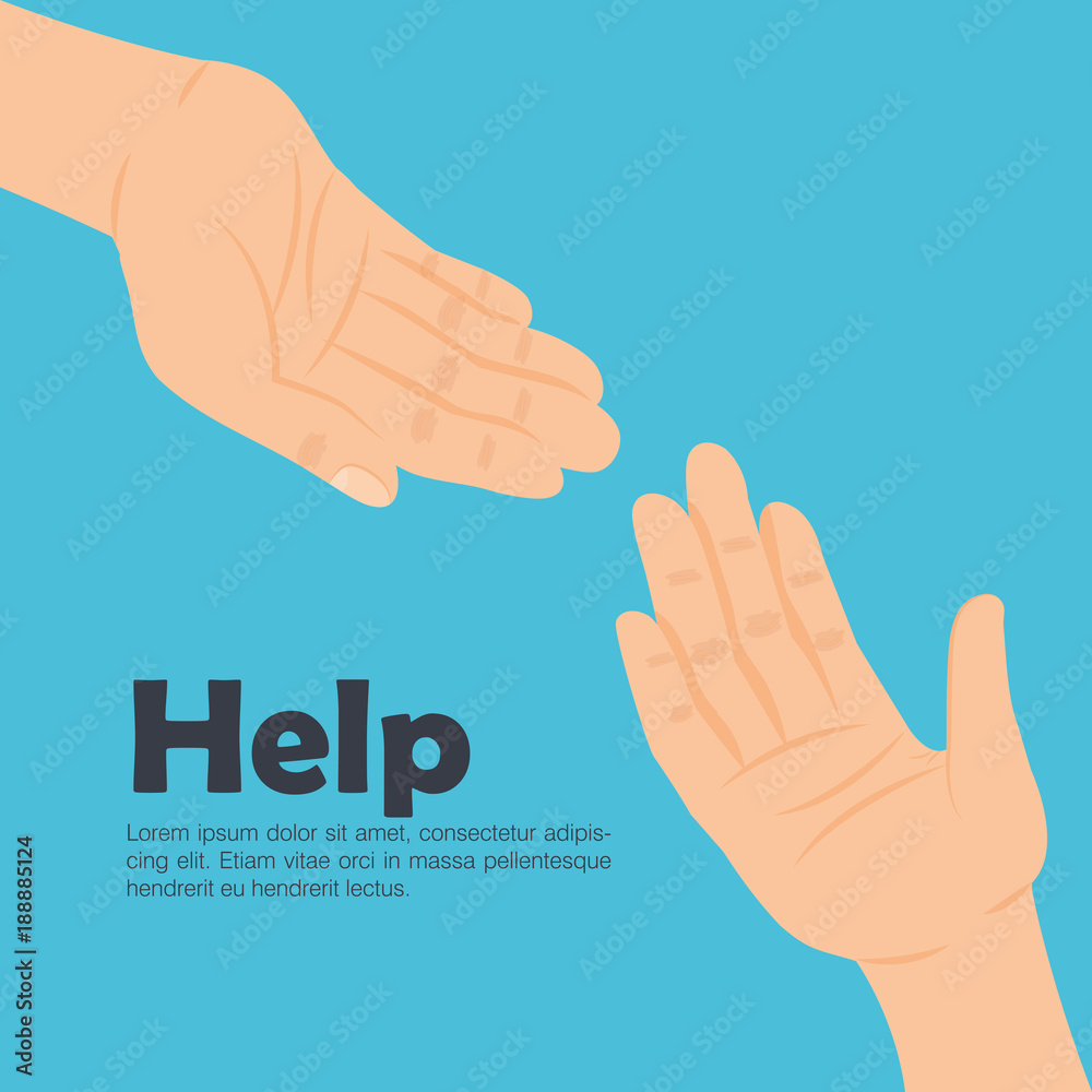 Canvas Prints hands human help icon vector illustration design