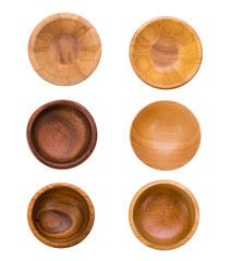 wood bowl on white background