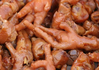 Chicken with fish sauce at street food