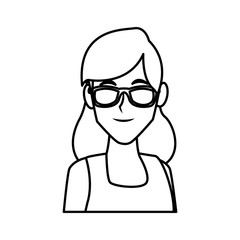 Young woman with sunglasses icon vector illustration graphic design