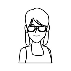 Young woman with sunglasses icon vector illustration graphic design