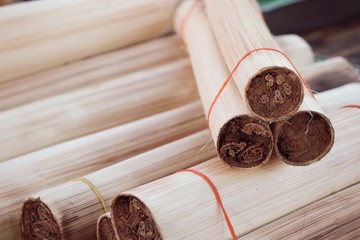 Rice roasted in bamboo