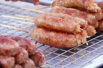 BBQ sausages street food