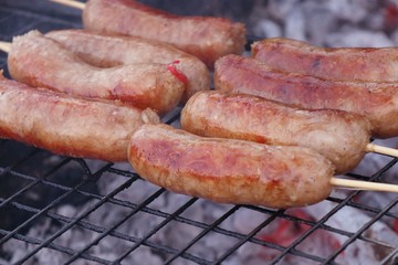 BBQ sausages street food