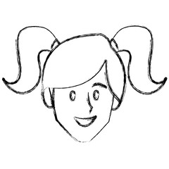 Woman face smiling cartoon icon vector illustration graphic design