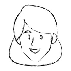 Woman face smiling cartoon icon vector illustration graphic design