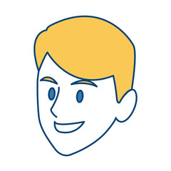 Young man face cartoon icon vector illustration graphic design