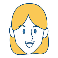 Obraz na płótnie Canvas Woman face smiling cartoon icon vector illustration graphic design