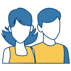 Young couple avatar icon vector illustration graphic design