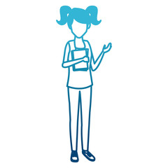 Young woman student cartoon icon vector illustration graphic design