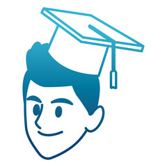 Student man with graduation hat icon vector illustration graphic design