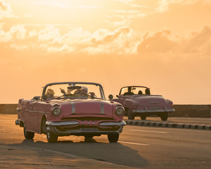 Fototapeta na wymiar Vintage Cars are a symbol of Old Havana, Cuba