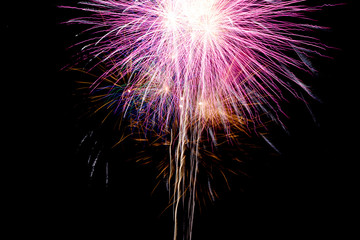 Close up the fireworks that rise from the ground to the sky and break out the colors.