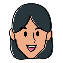 Obraz premium Woman face smiling cartoon icon vector illustration graphic design
