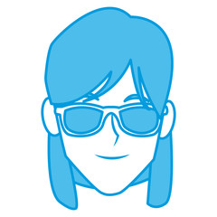 Young woman with sunglasses icon vector illustration graphic design