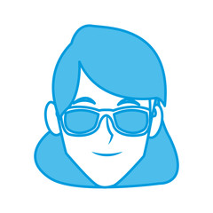 Obraz na płótnie Canvas Young woman with sunglasses icon vector illustration graphic design
