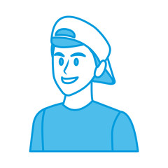 Young man face cartoon icon vector illustration graphic design