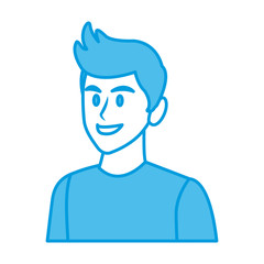 Young man face cartoon icon vector illustration graphic design