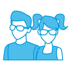 Young couple avatar icon vector illustration graphic design