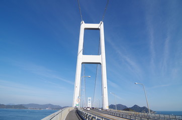 Kurushima-Kaiky Bridge (Shimanami Kaido) in Seto Inland Sea, Japan