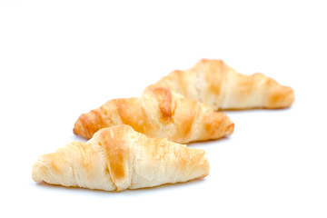 Simple Fluffy Crescent Roll on a Isolated White Background