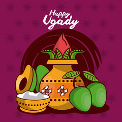 Happy ugadi design icon vector illustration graphic design