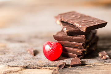 Chocolate Almond and Candy Red,