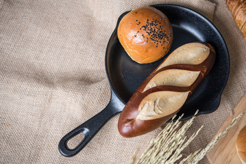 Different kinds of bread in the kitchen