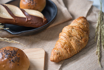 Different kinds of bread in the kitchen