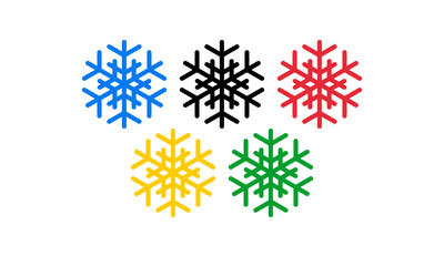 multicolored snowflakes, vector illustration