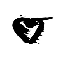 Grunge heart. Valentine day print. Vector illustration