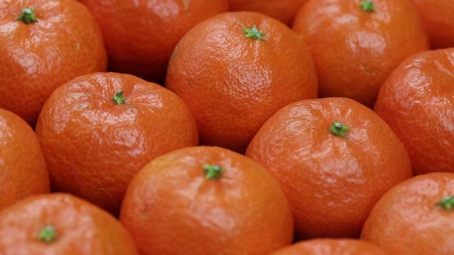 Fresh orange, tangerine fruit, mandarin pattern, high vitamin C good for health, rotates, close up