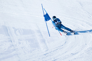 People are having fun in downhill skiing and snowboarding	