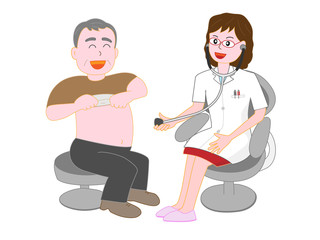 女医から診察を受ける患者