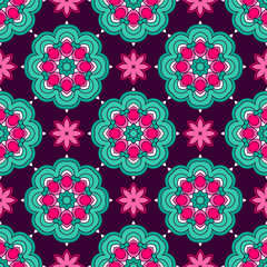 Abstract stylized floral seamless pattern. Hand drawn vector illustration