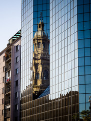 Reflexion of the cathedral, Santiago de Chile