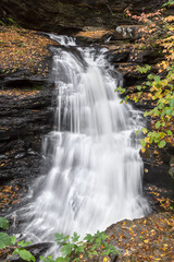 Fototapeta na wymiar Huron Falls Twists Through Glen Leigh - Ricketts Glen State Park, Pennsylvania