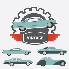 Vintage Car Logo service automitive - or Retro Car logo for Repair car