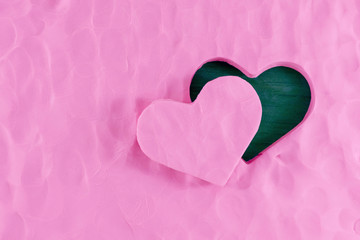 Love and Valentines Day Concept. Heart Shape cutting from Dough