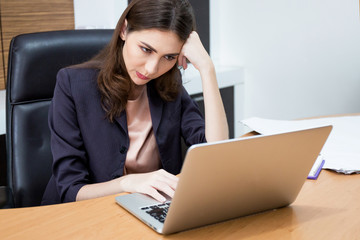Businesswoman serious working.