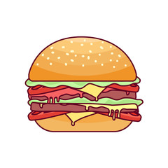 Burger icon logo flat symbol presentation