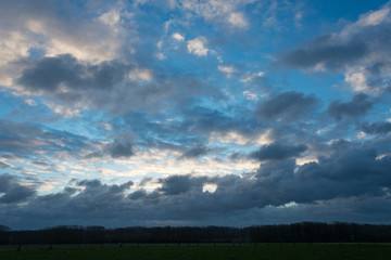 Winter blue sky