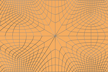 Lines of metal wires on orange surface