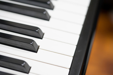 close up of piano keys.