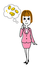 ビジネスウーマン｜お金を想像