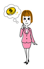 ビジネスウーマン｜お金を想像