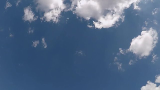 Moving clouds and blue sky time lapse