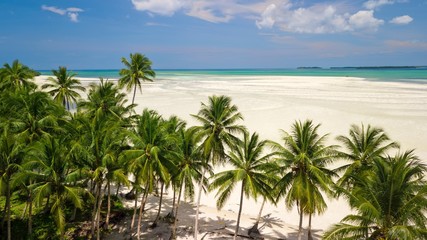 Aerial shot of deserted tropical beach