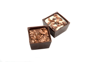exclusive collection chocolate sweets isolated on the white